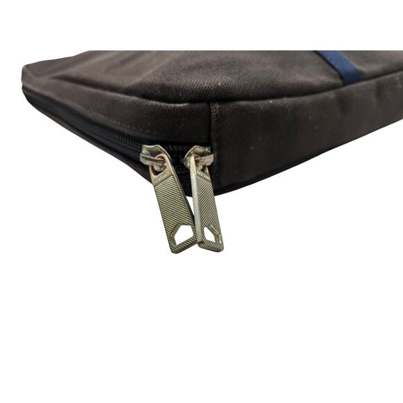 Jack Spade Greene Street Canvas Laptop Briefcase Messenger Bag Mens Brown Blue - Picture 3 of 12